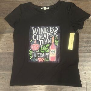 Cyrus Black Tee with Wine Therapy Graphic